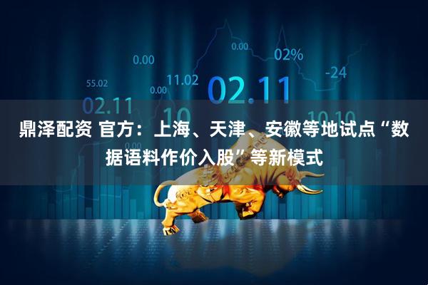 鼎泽配资 官方：上海、天津、安徽等地试点“数据语料作价入股”等新模式